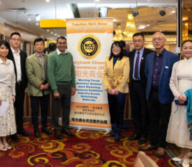 A group photo of members of the Sunshine Chamber of Commerce Council and Brisbane's agricultural entrepreneurs.